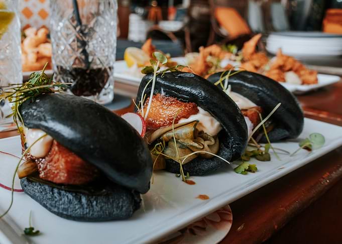 Black Boa buns on plate
