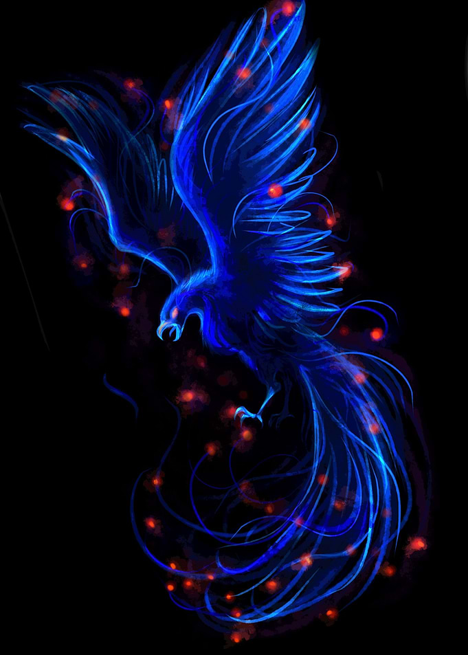 Phoenix Bird Blue