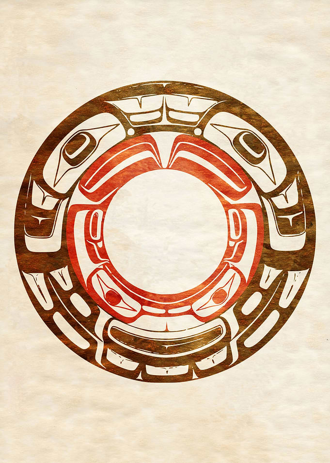 HAIDA WHEEL RED CANVAS