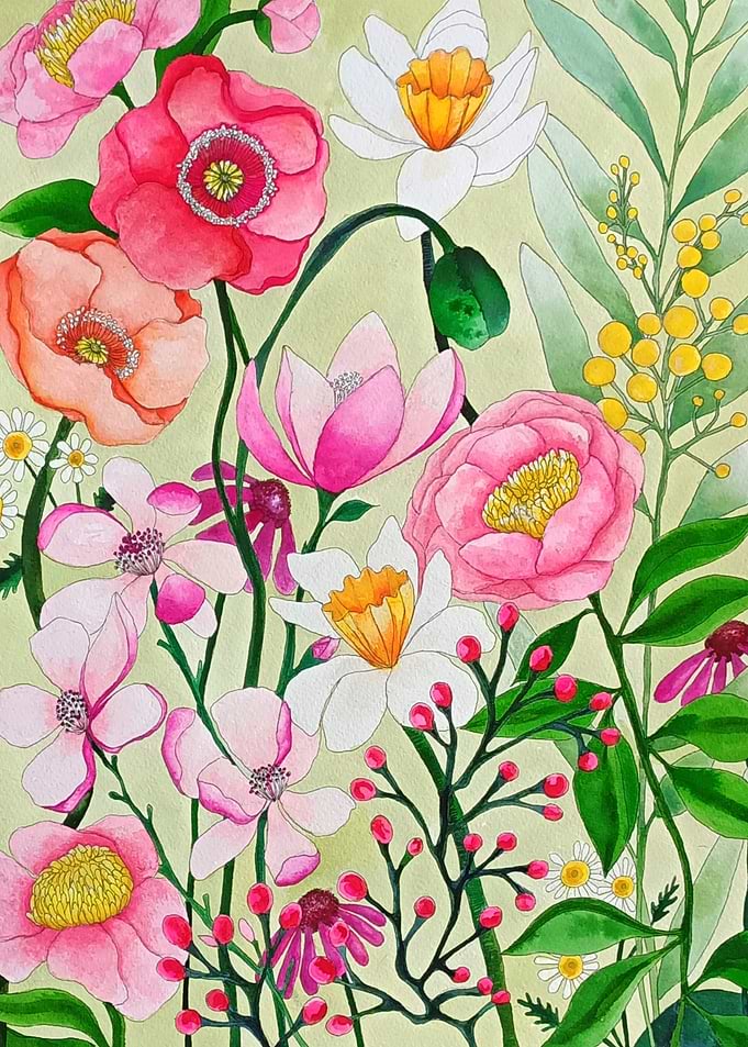 flower garden illustration
