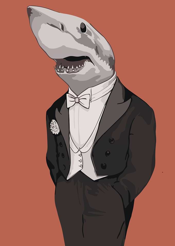 Shark in suit