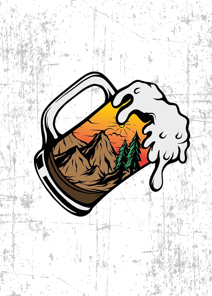 mountain in glass