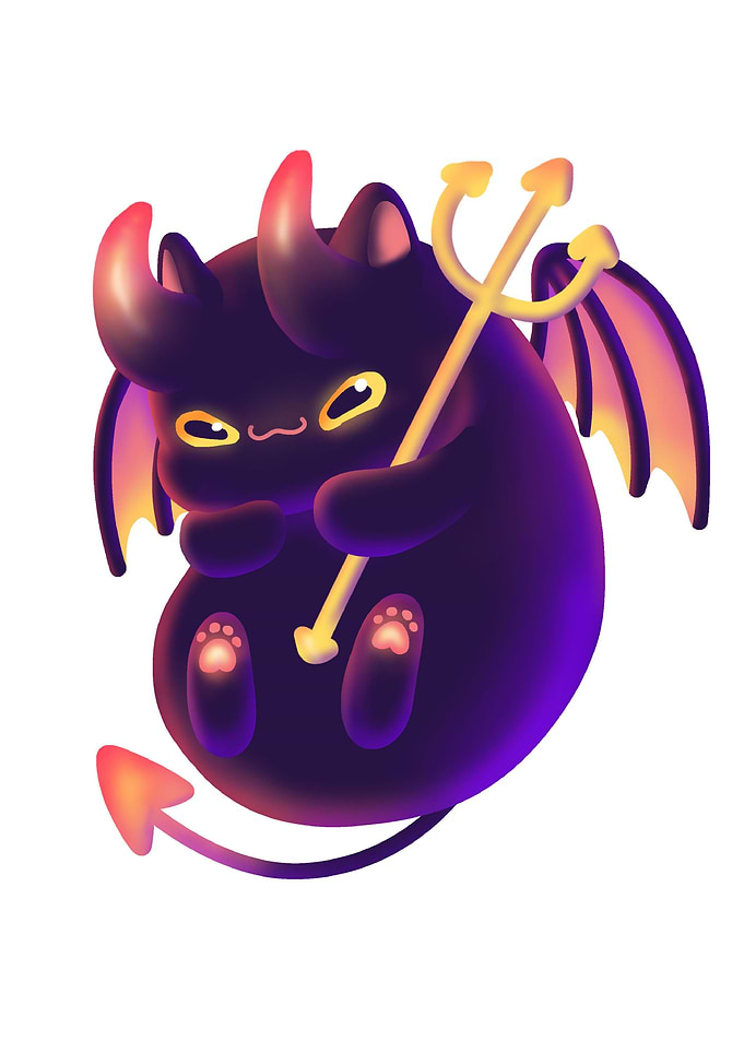 The Devil cat in Halloween