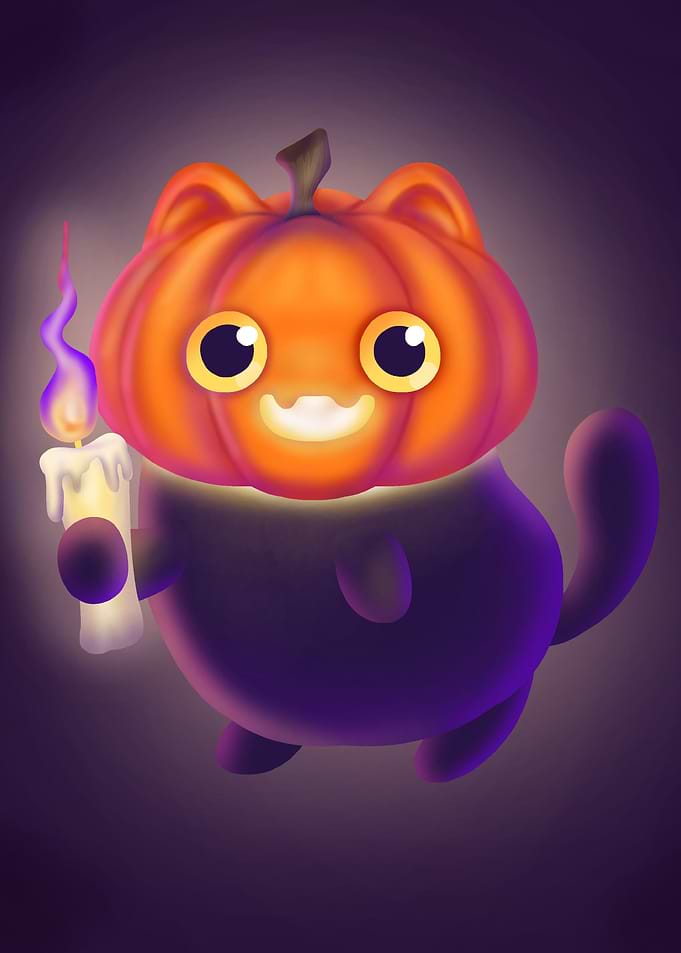 The pumpkin cat