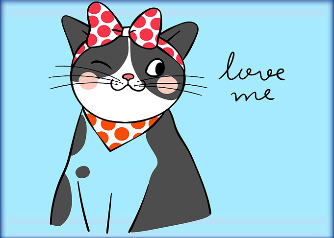 Cute cat drawing