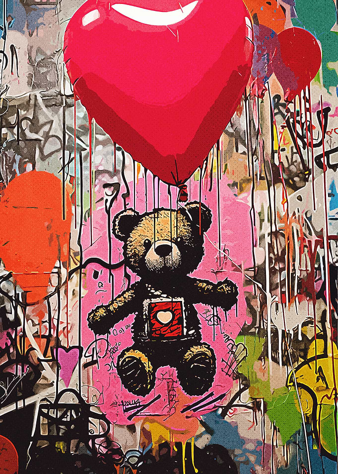 Teddy Bear Graffiti Art