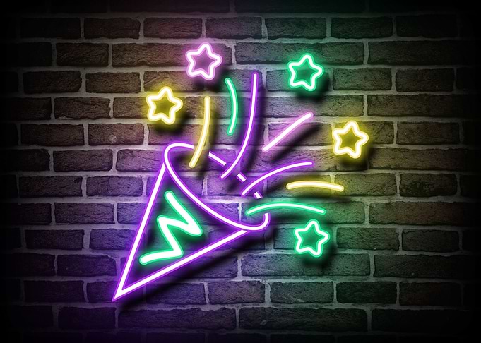 Confetti Neon Illustration