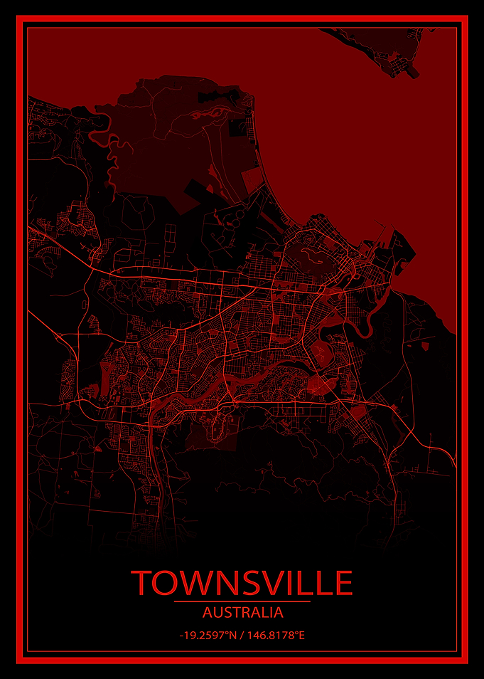 Townsville Red Black Map