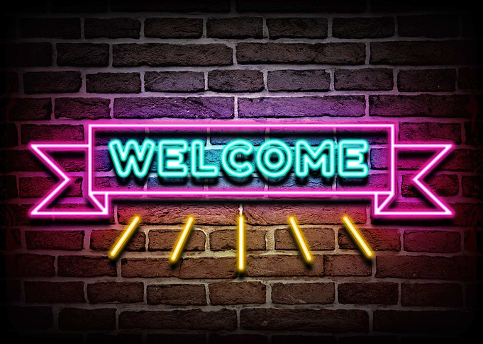 Welcome Neon Illustration