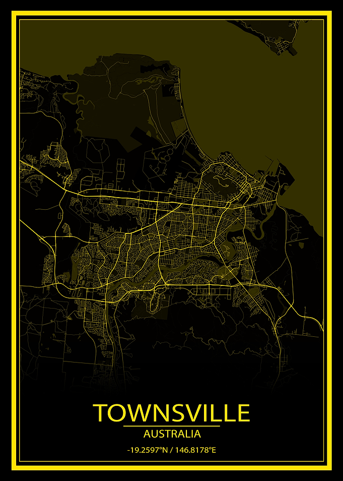 Townsville Yellow City Map
