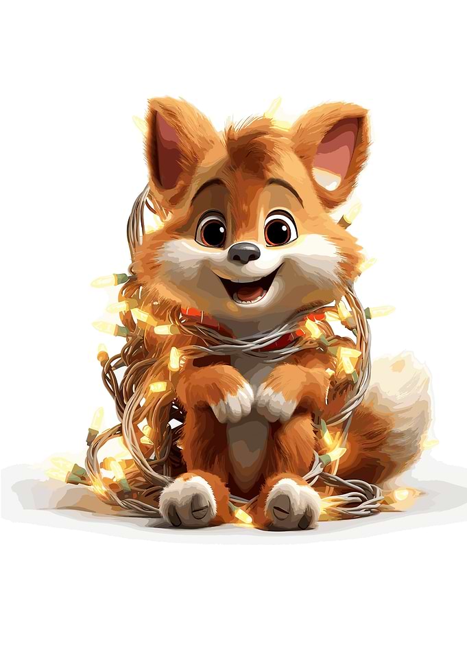 fox In Christmas tree