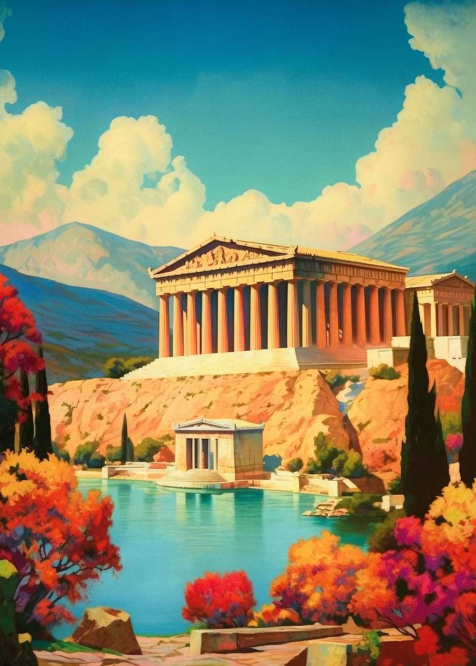 Athens Travel Poster