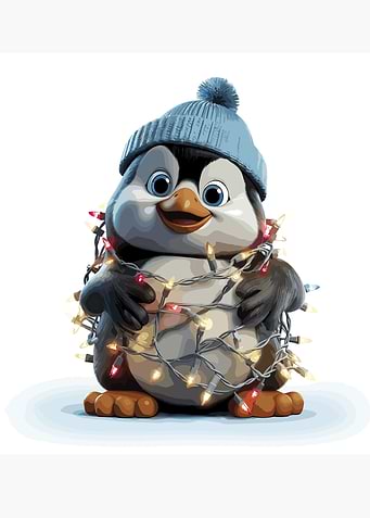 penguin in Christmas tree