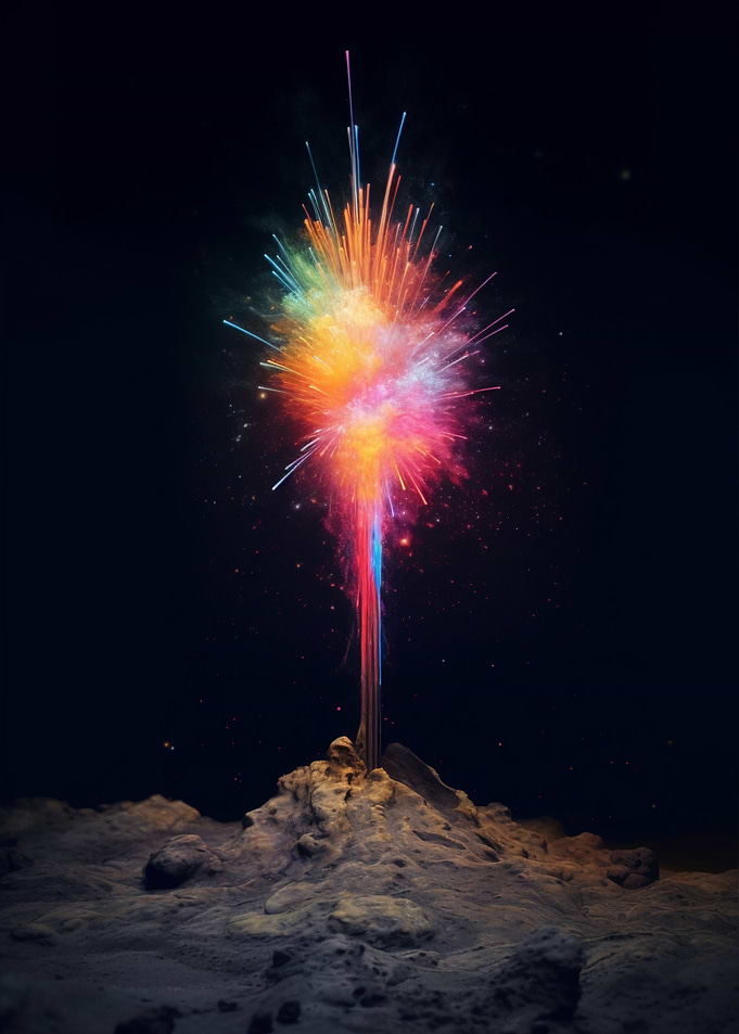 Colorful Firework at Space