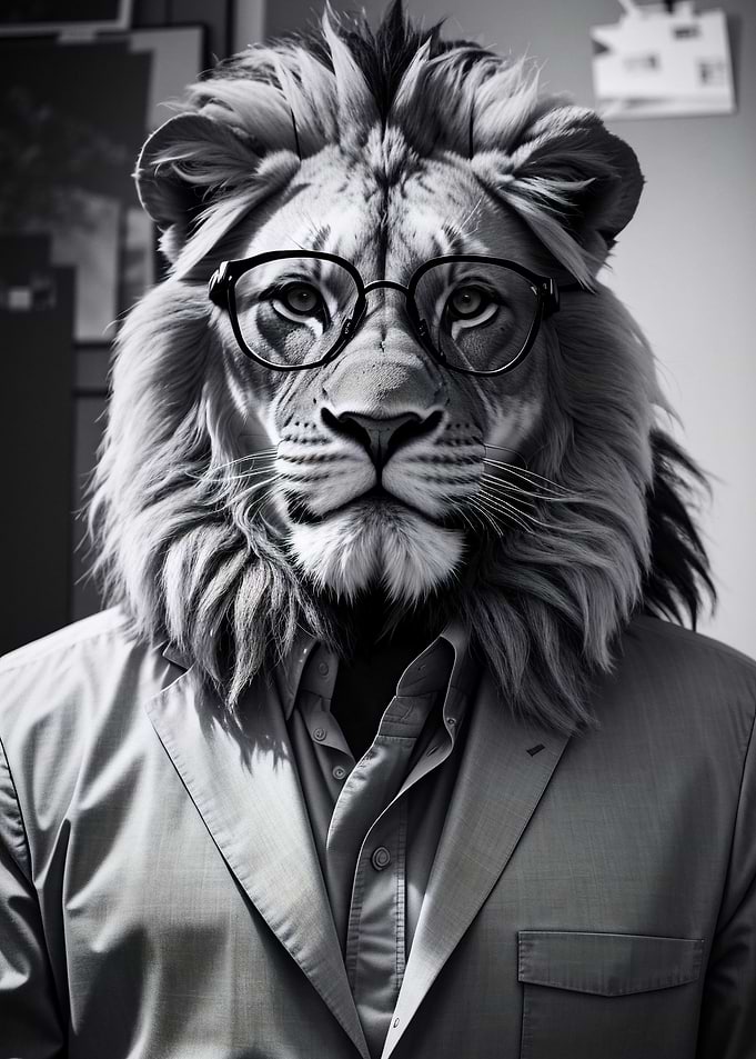 Lion glasses funny