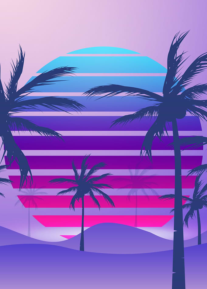 Sundown Purple Synthwave