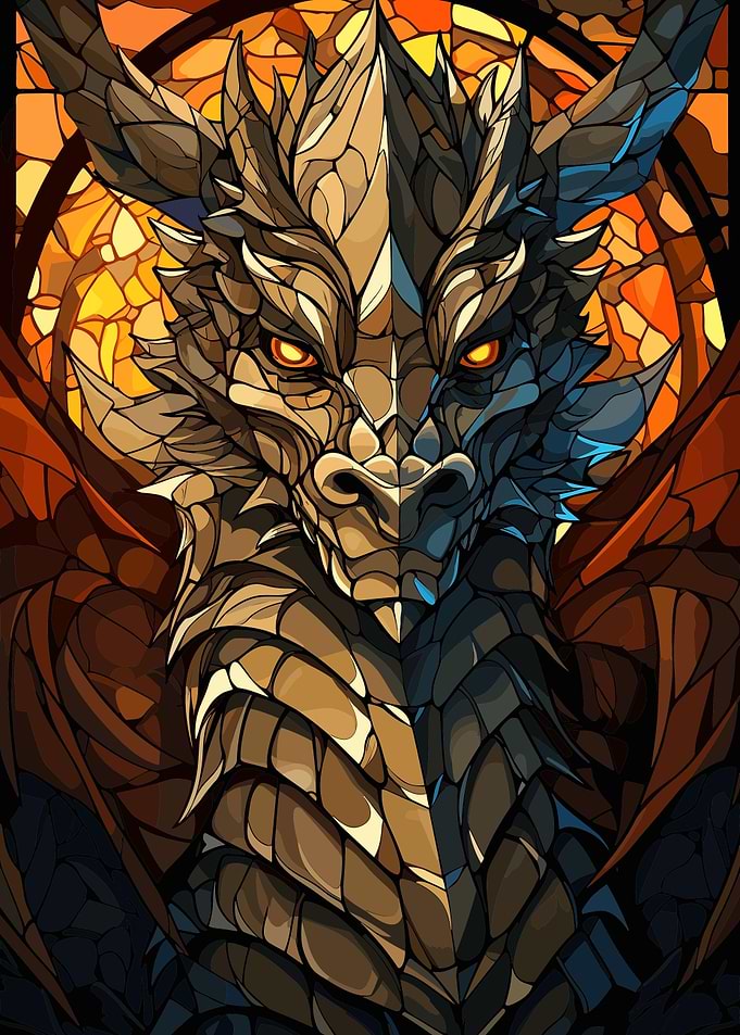 Dragon Bust StainedGlass