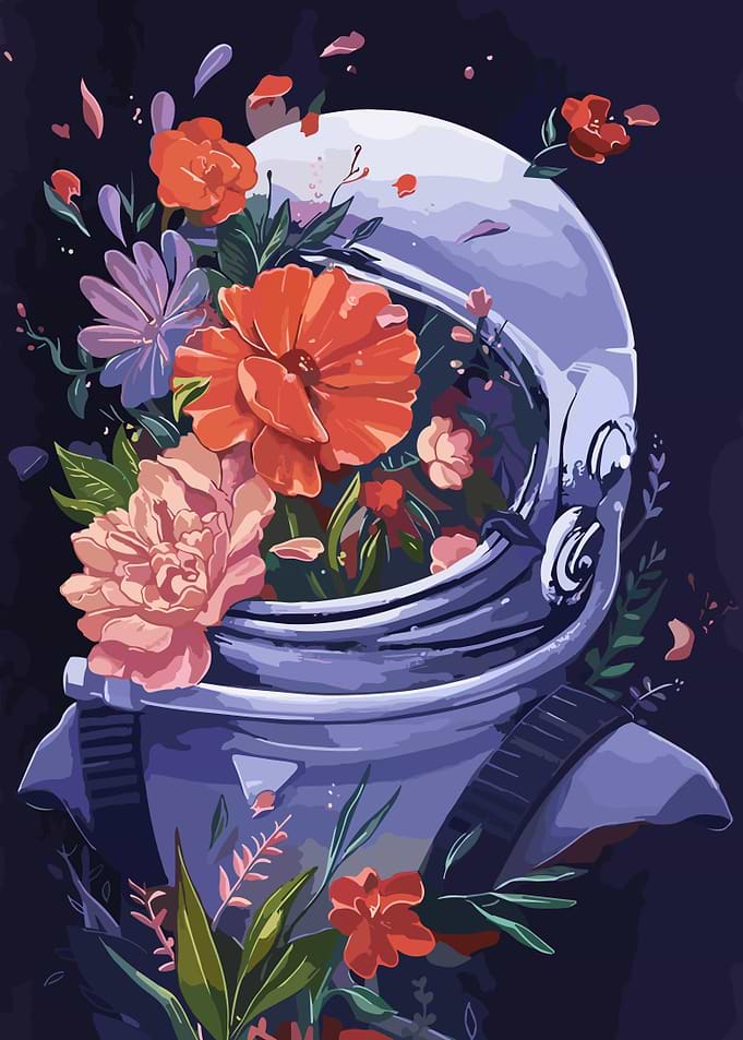 Astronaut Bloomin Flower