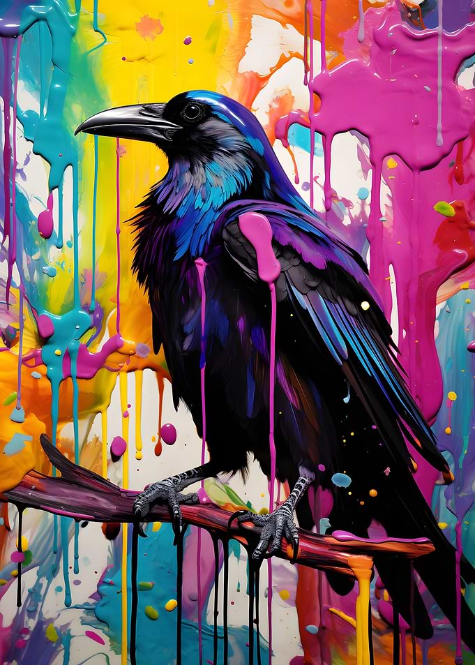 Abstract Raven Deco