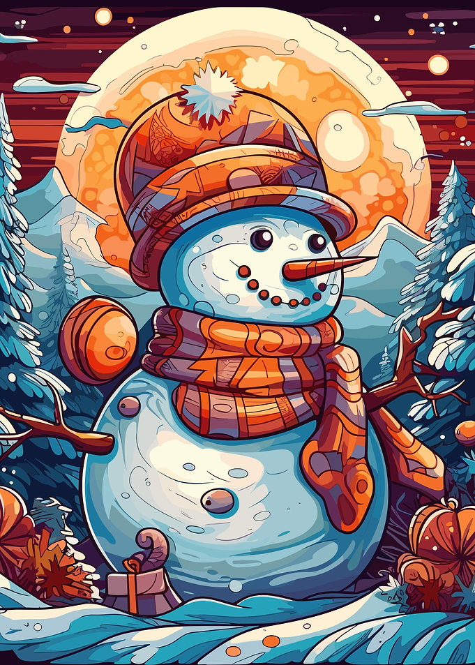 Snowman winter christmas