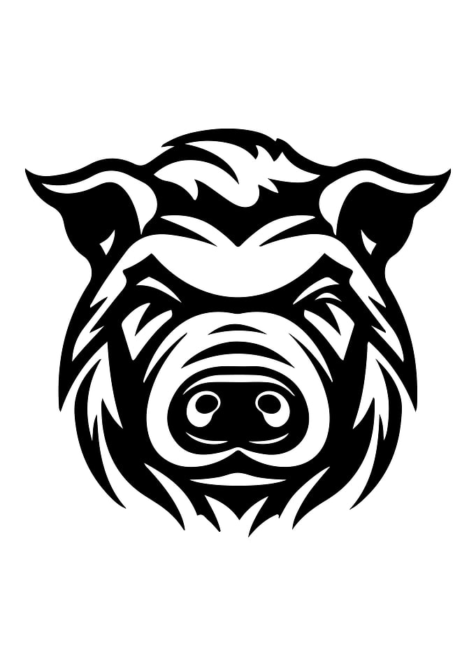 Pig Stencil Design