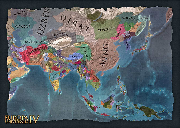 Asia Blue Map