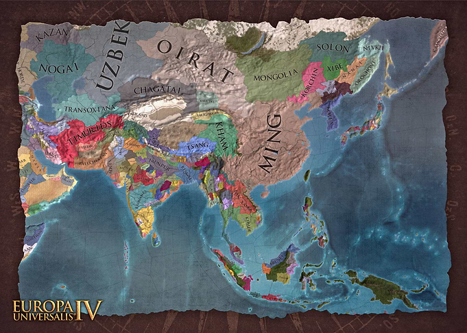 Asia Brown Map