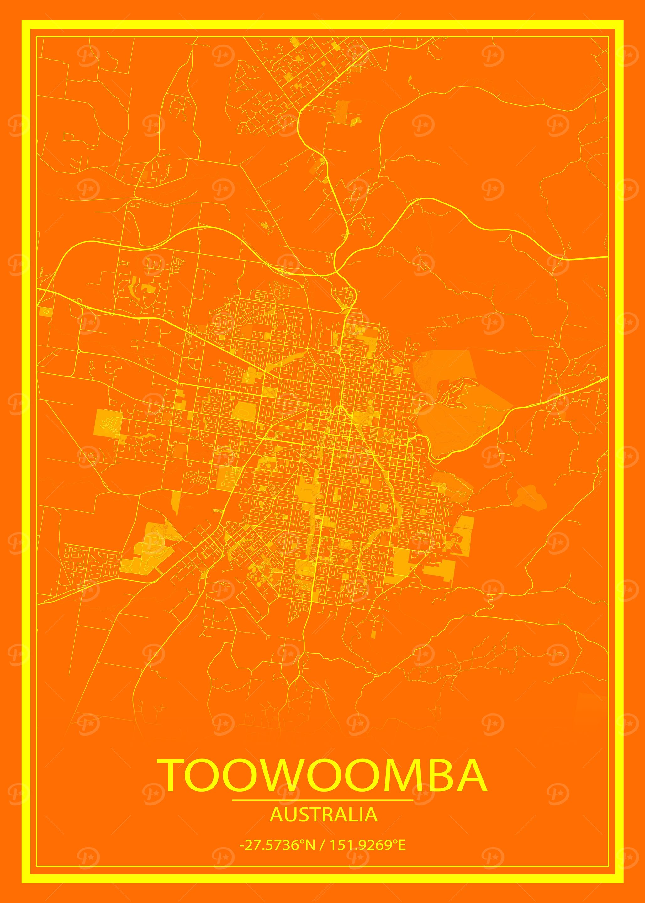 Toowoomba Orange City Map