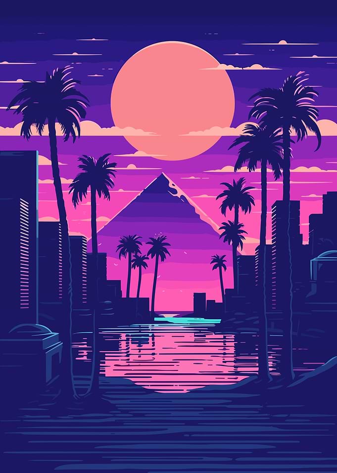 Pyramid Synthwave Retro
