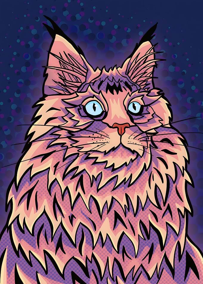 Light pink vibrant cat