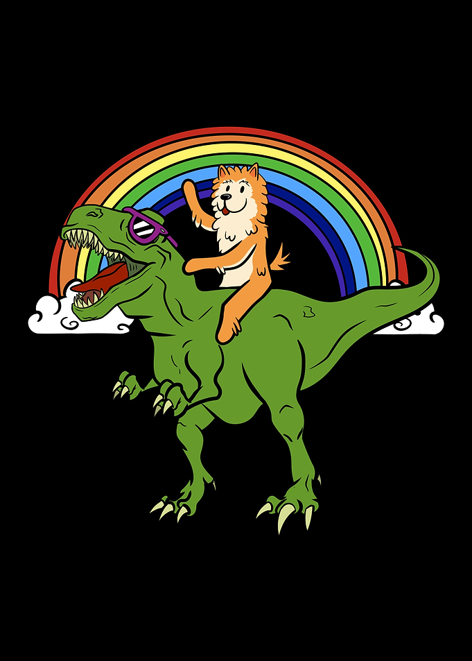 Pomeranian T Rex Dinosaur