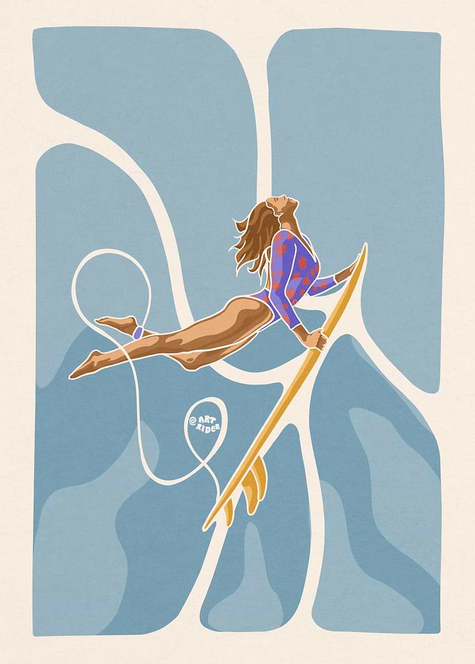Duck dive surf girl