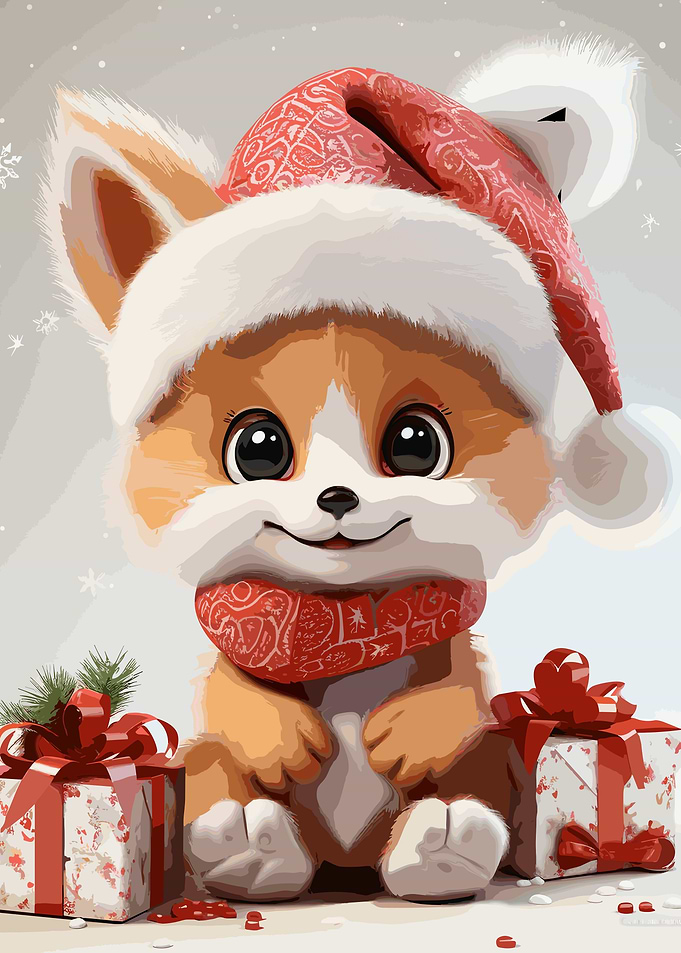 fluffy cute in Christmas