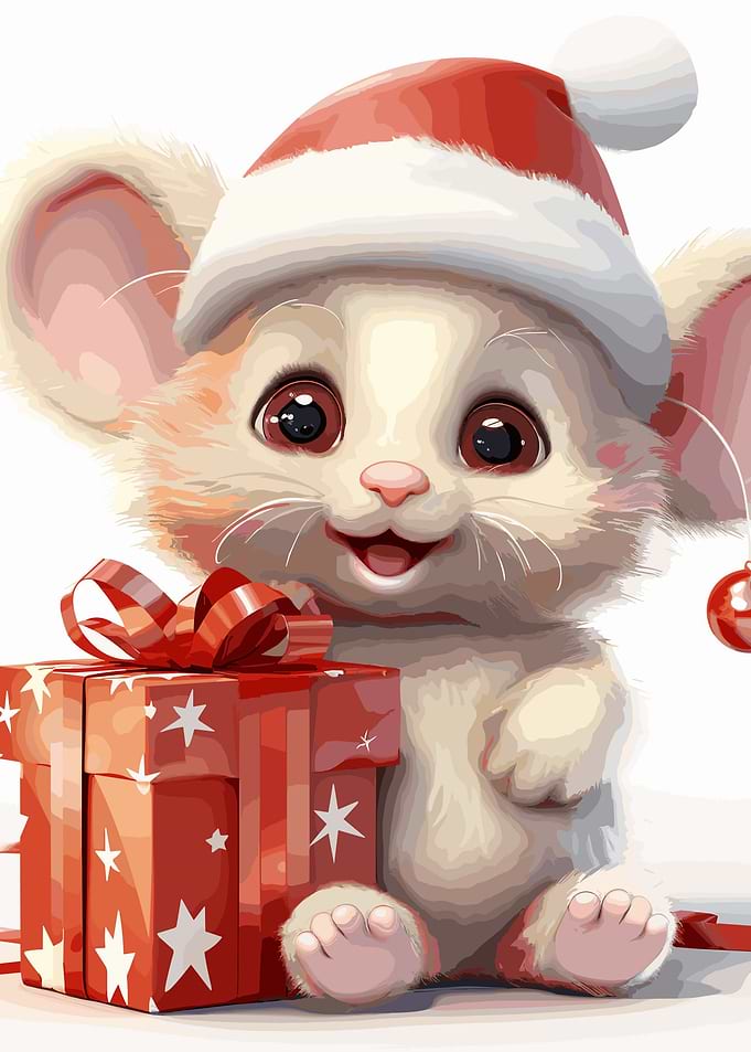 mouse cute in Christmas