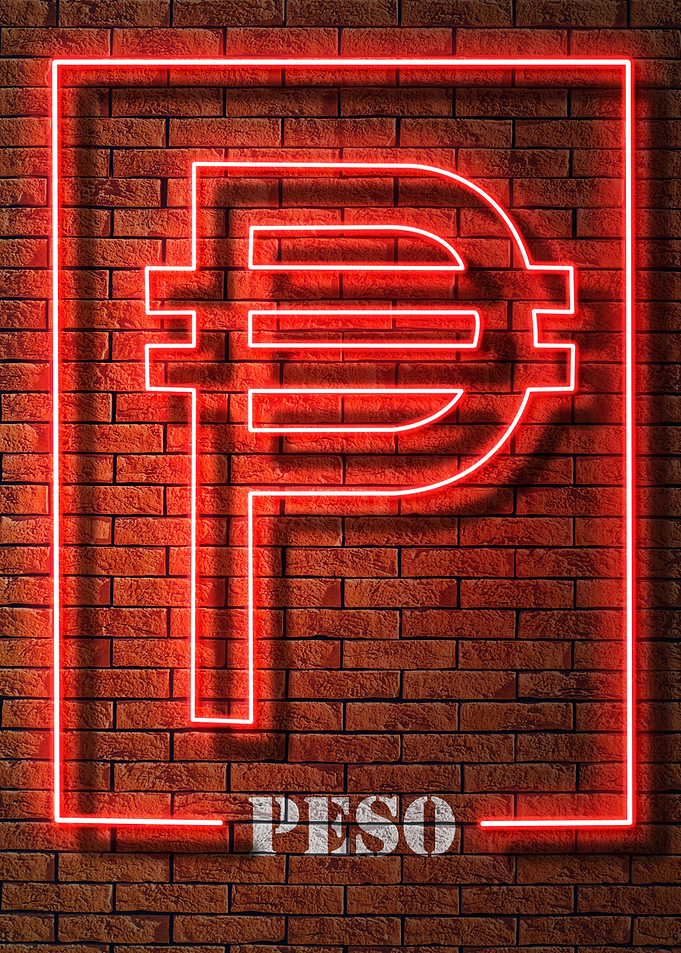 NEON PESO SIGN