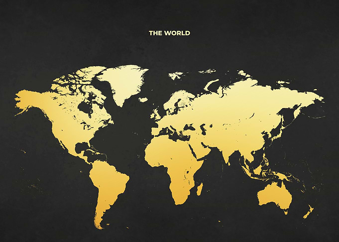 Golden World Map