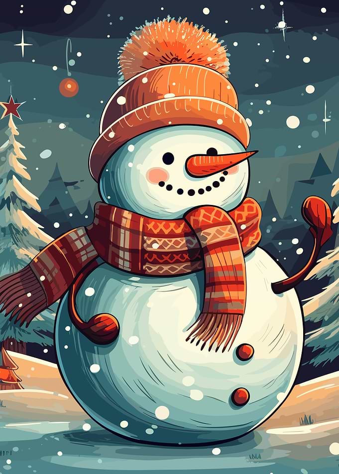 Snowman winter christmas