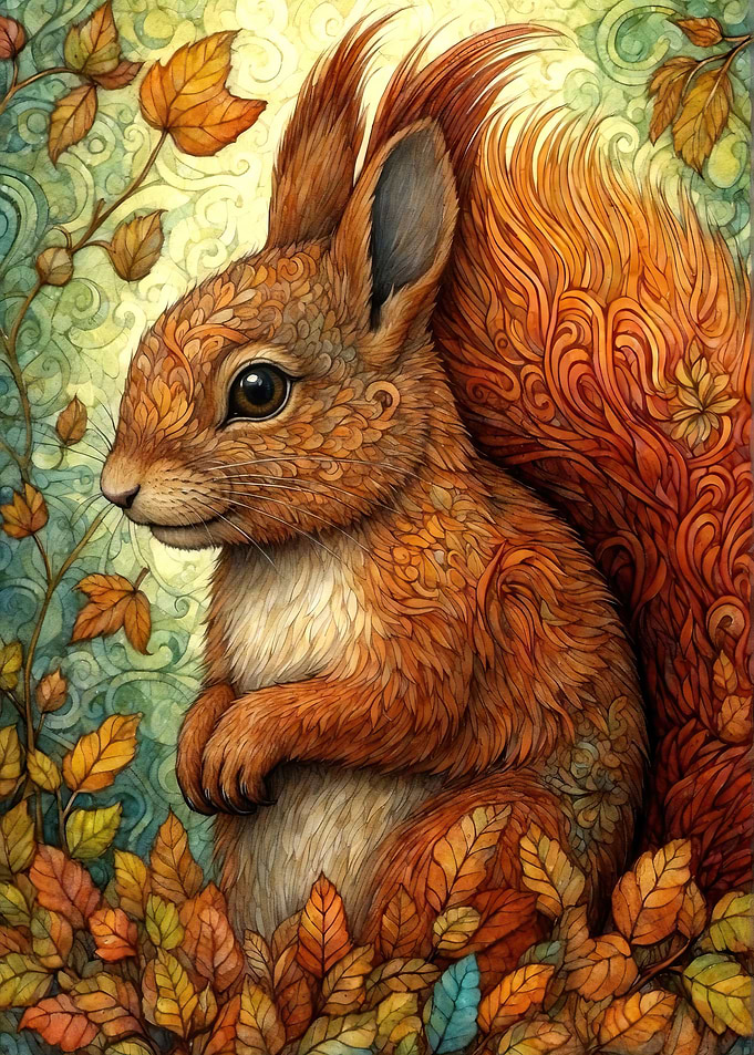 Squirrel in Fantasy Forest