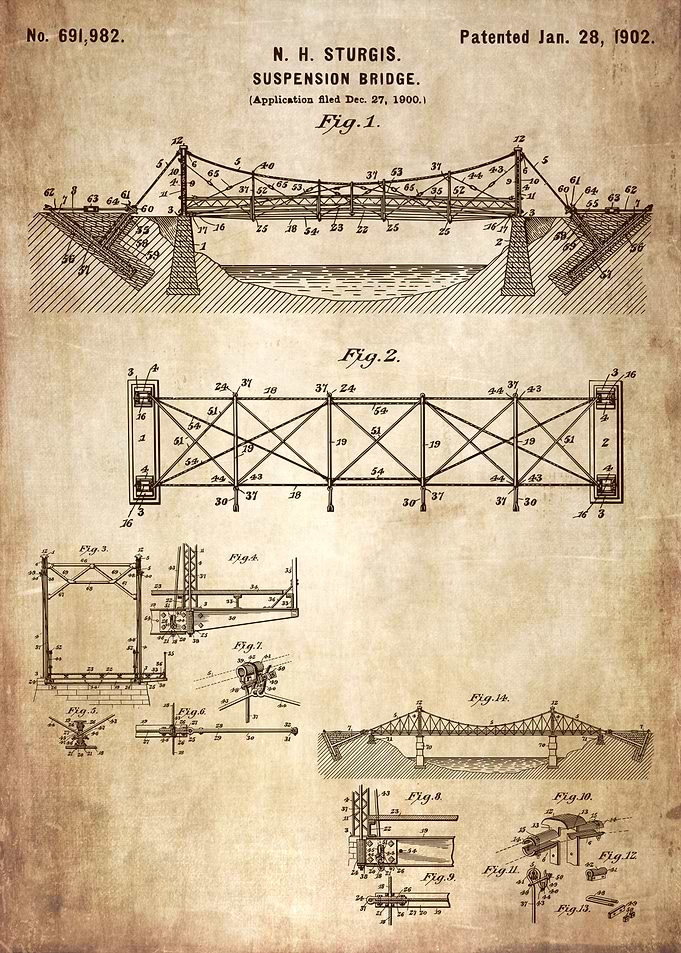 Patent suspension bridge