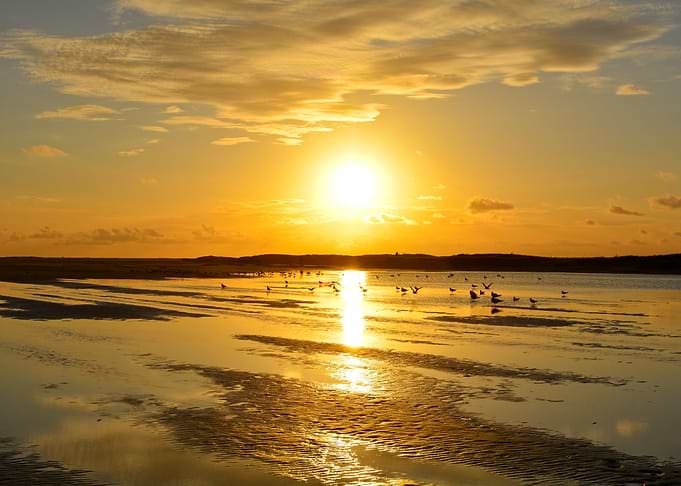 Sunset over the sea