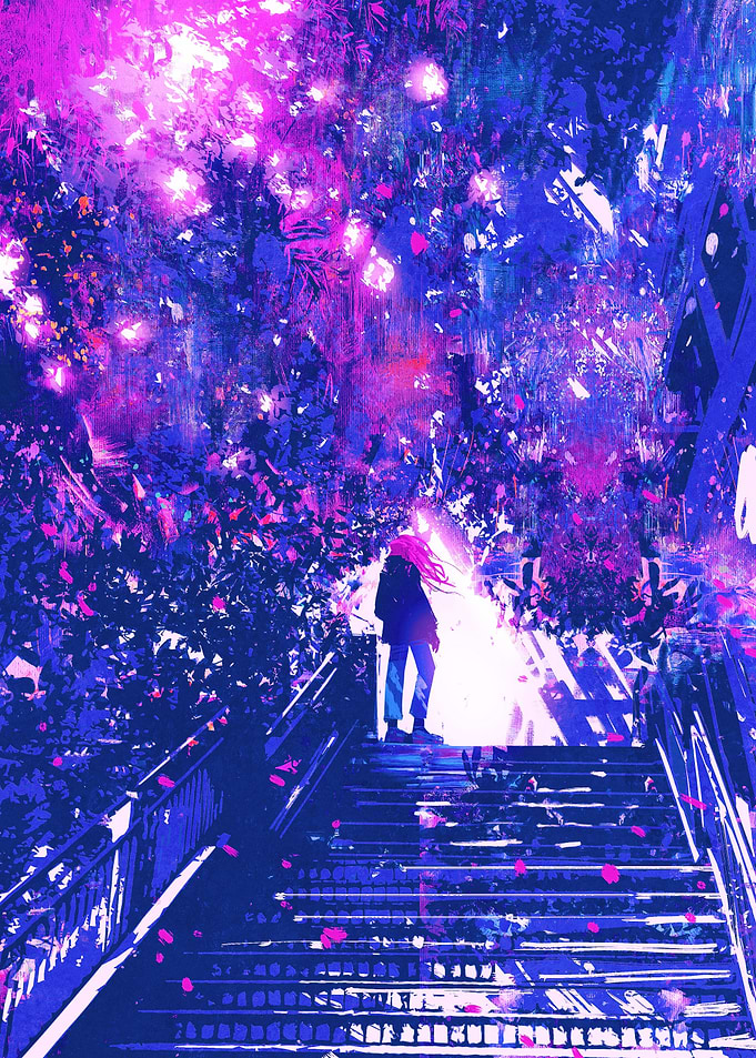 Man on Stair Cyberpunk
