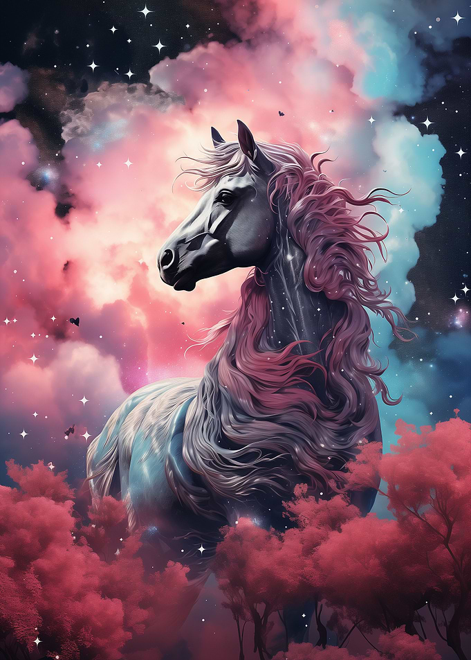 Retro Galaxy Horse