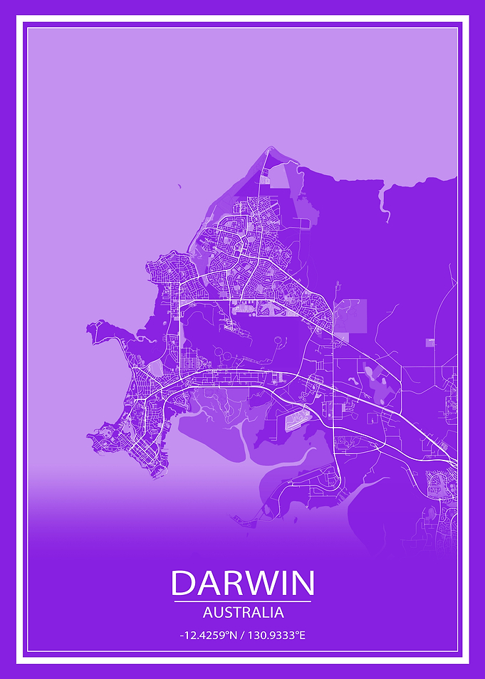 Darwin AU Purple White Map