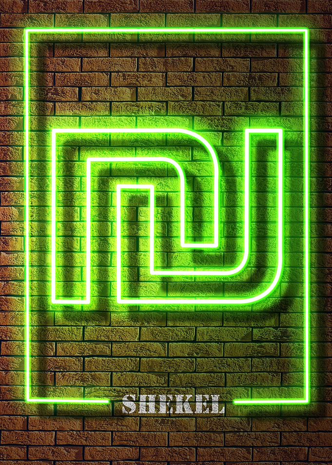 NEON SHEKEL SIGN