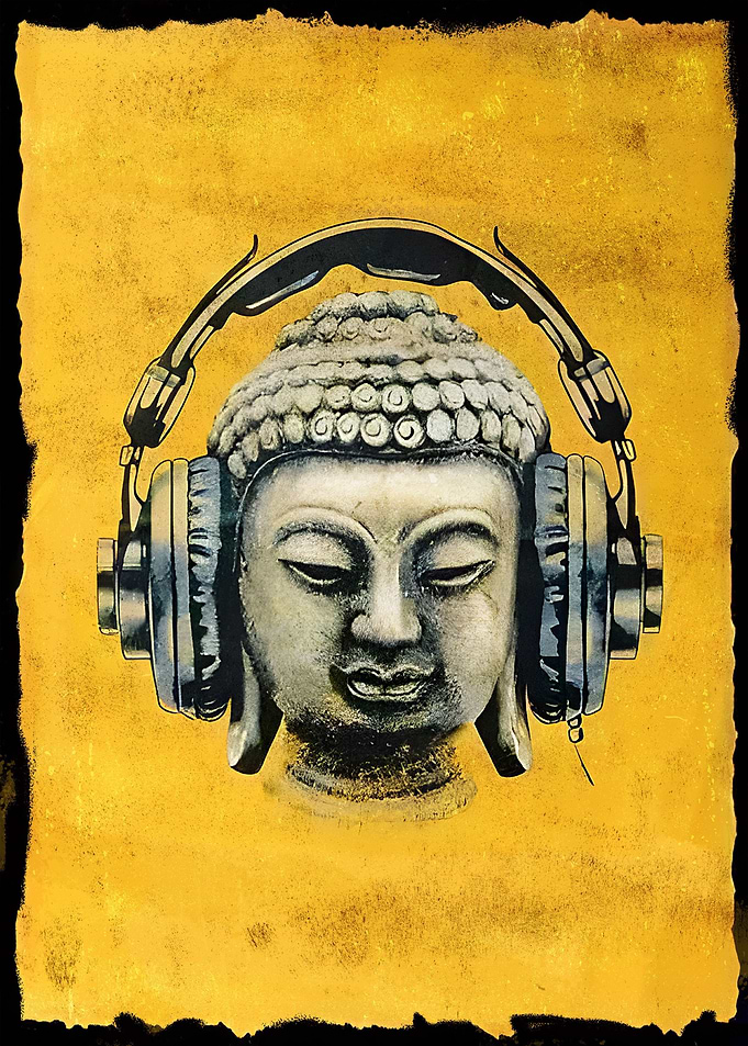 DJ Buddha with Headphones