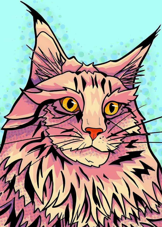 Handsome pink maine coon