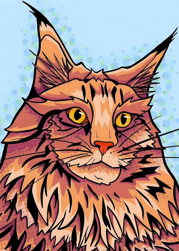 Handsome golden maine coon