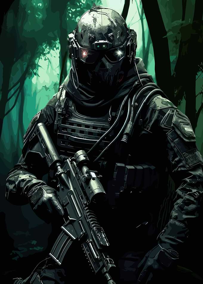 soldier with gun