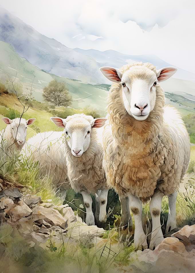 Sheep Watercolor