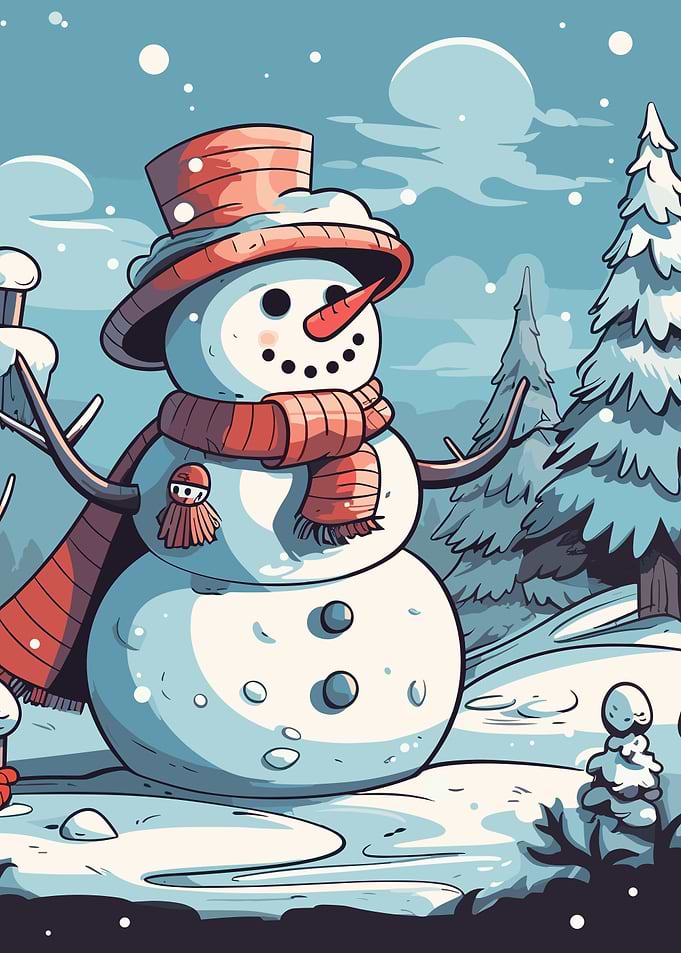 Snowman winter christmas